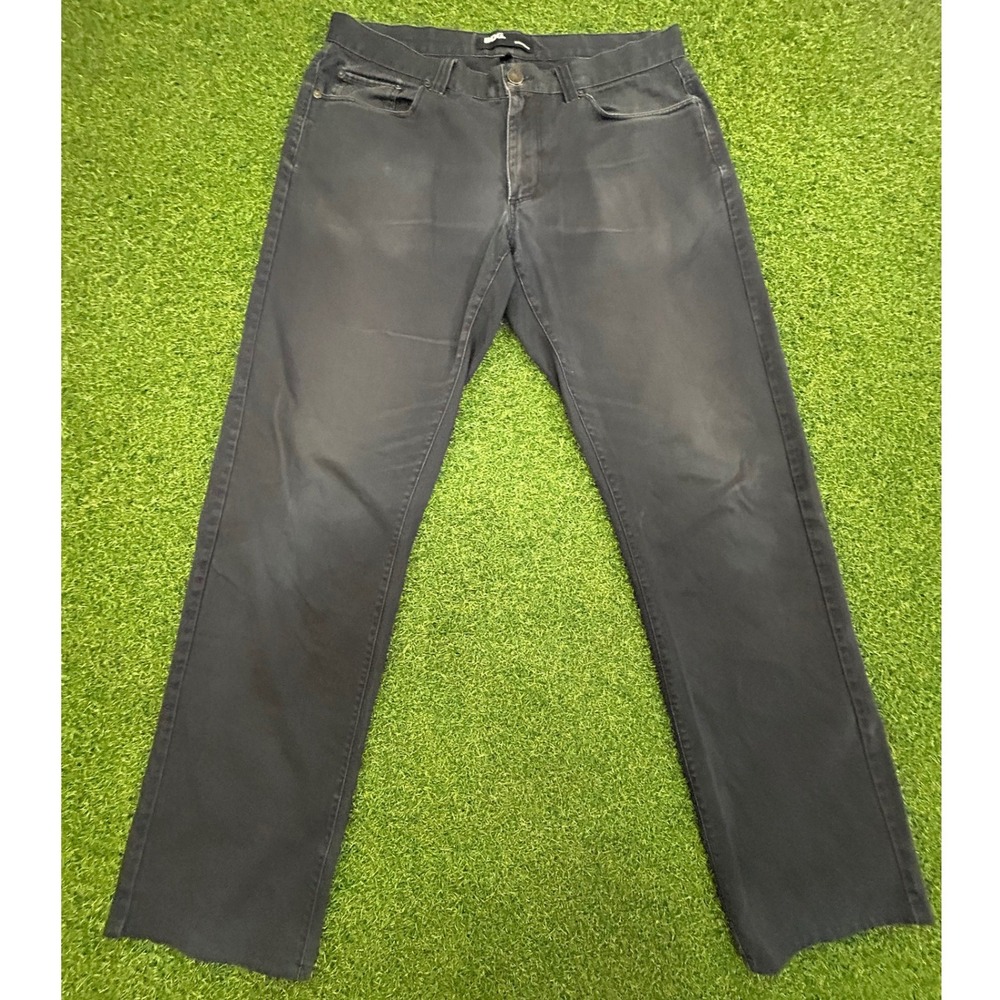 BDG Straight Leg Faded Black Jeans Mens 34 Raw Hem 5-Pocket Denim